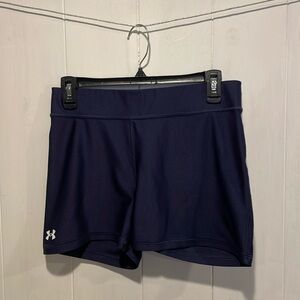 Women's HeatGear® Mid-Rise Middy Shorts Midnight Navy Size L